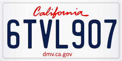 CA license plate 6TVL907