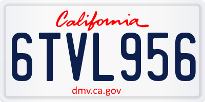 CA license plate 6TVL956