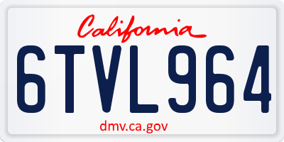 CA license plate 6TVL964