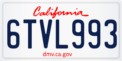 CA license plate 6TVL993
