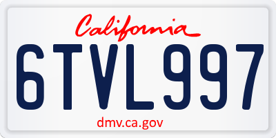 CA license plate 6TVL997