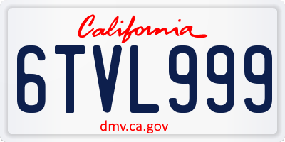 CA license plate 6TVL999