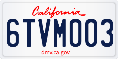CA license plate 6TVM003