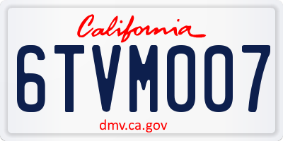 CA license plate 6TVM007