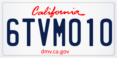 CA license plate 6TVM010