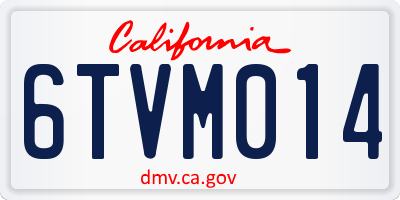 CA license plate 6TVM014