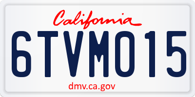CA license plate 6TVM015