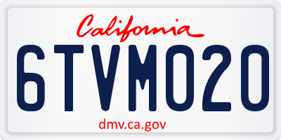 CA license plate 6TVM020