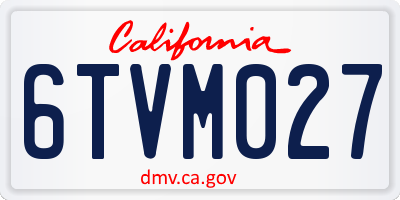 CA license plate 6TVM027