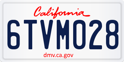 CA license plate 6TVM028