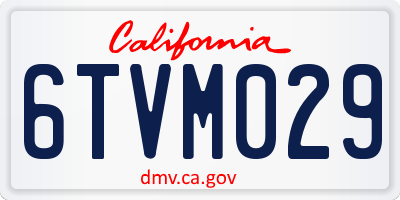 CA license plate 6TVM029