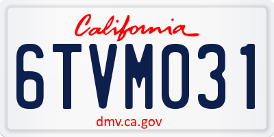 CA license plate 6TVM031