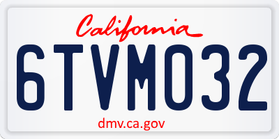 CA license plate 6TVM032