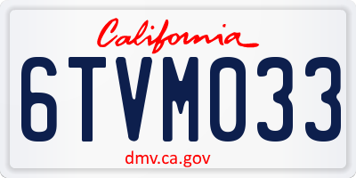 CA license plate 6TVM033