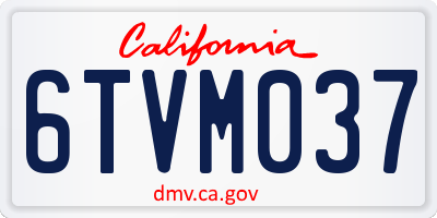 CA license plate 6TVM037