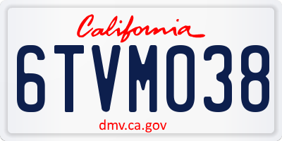 CA license plate 6TVM038