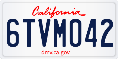 CA license plate 6TVM042
