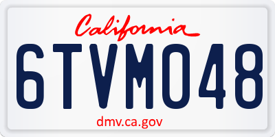 CA license plate 6TVM048