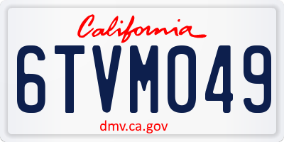 CA license plate 6TVM049