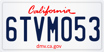 CA license plate 6TVM053