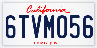 CA license plate 6TVM056