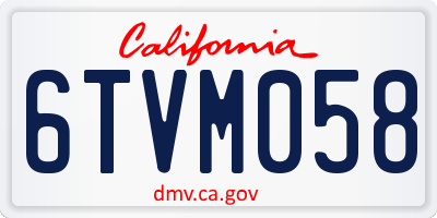 CA license plate 6TVM058