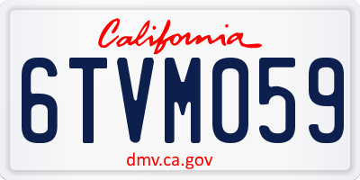 CA license plate 6TVM059