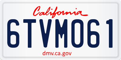 CA license plate 6TVM061
