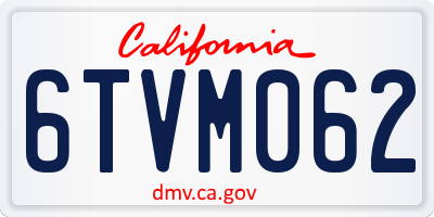 CA license plate 6TVM062