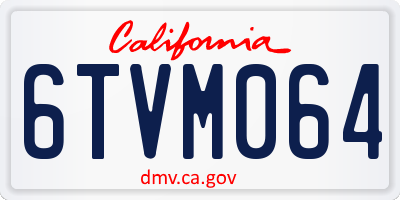 CA license plate 6TVM064