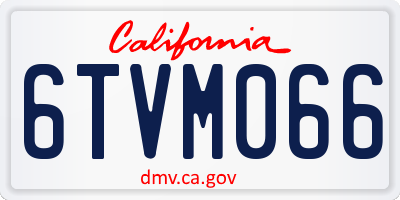 CA license plate 6TVM066