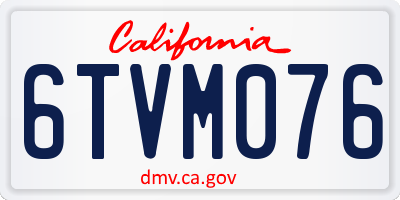CA license plate 6TVM076