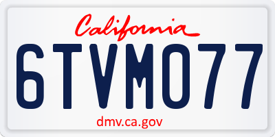 CA license plate 6TVM077