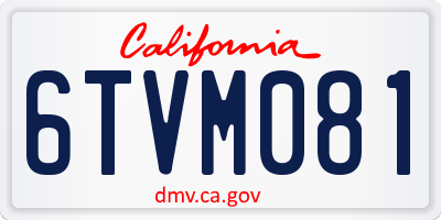 CA license plate 6TVM081
