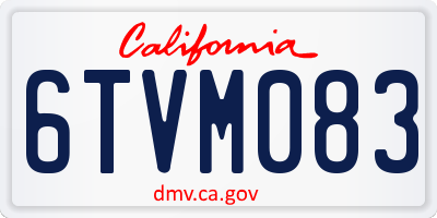 CA license plate 6TVM083