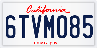 CA license plate 6TVM085