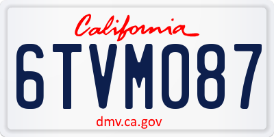 CA license plate 6TVM087