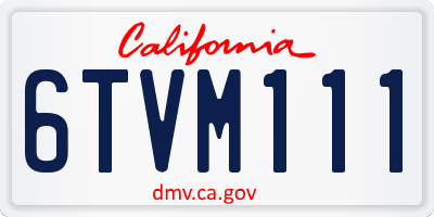 CA license plate 6TVM111