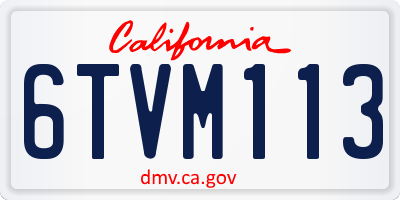 CA license plate 6TVM113