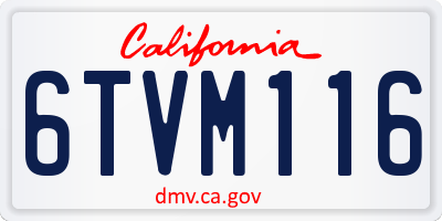 CA license plate 6TVM116