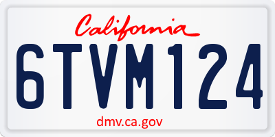CA license plate 6TVM124
