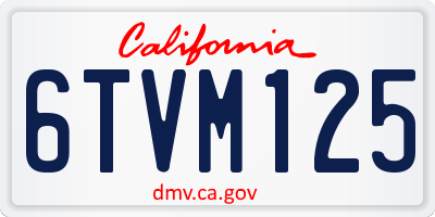 CA license plate 6TVM125