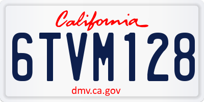 CA license plate 6TVM128