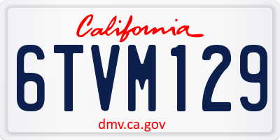 CA license plate 6TVM129