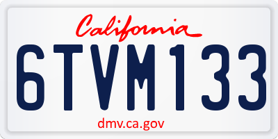 CA license plate 6TVM133
