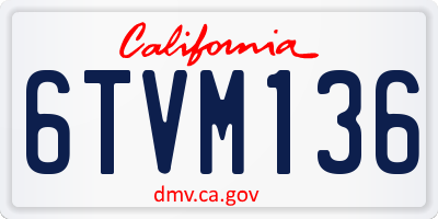 CA license plate 6TVM136