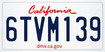CA license plate 6TVM139