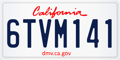 CA license plate 6TVM141
