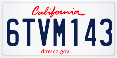 CA license plate 6TVM143
