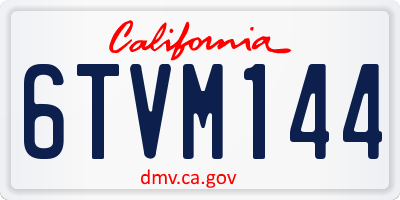 CA license plate 6TVM144